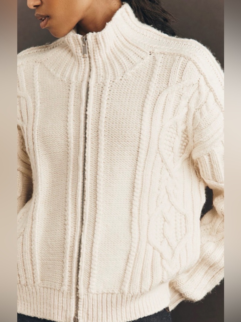 Anthropologie Pilcro Collared Cable-Knit Sweater Penguin NEW - Picture 4 of 6